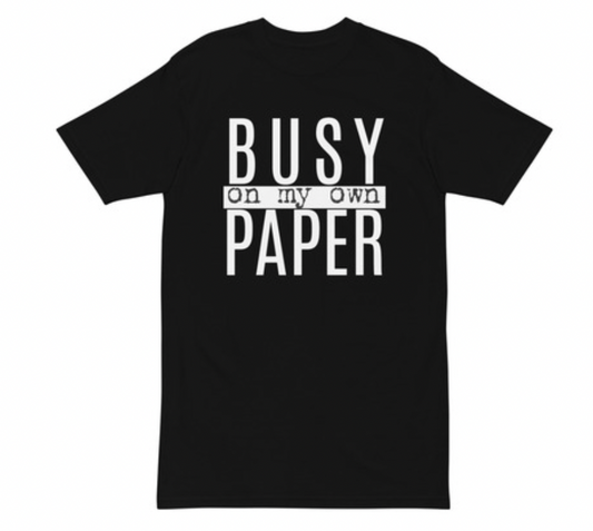 Busy On My Own Paper T-Shirt Black