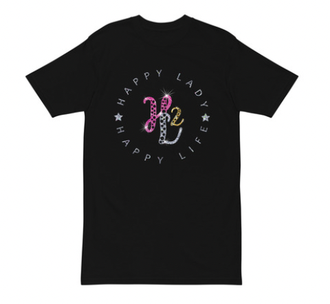 Happy Lady, Happy Life T-Shirt Silver